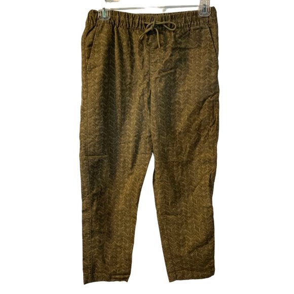Garnet Hill Women's Boho Green Ankle Pants Size S Cotton Stretch Beach Coastal - Picture 1 of 8